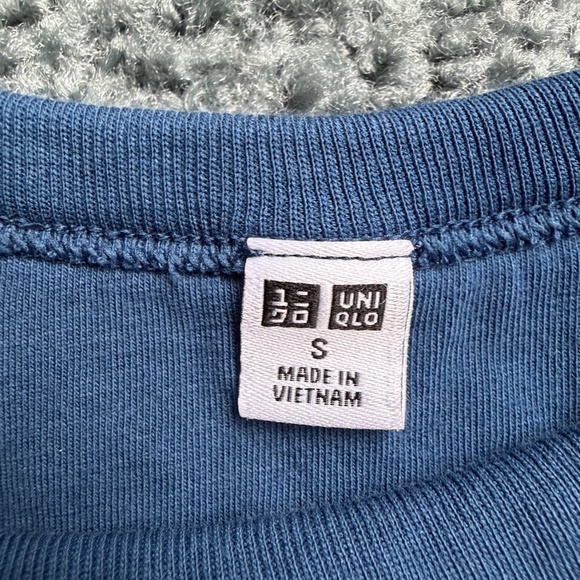 UNIQLO RIBBED CROPPED BRA TOP | BLUE | SIZE S - Picture 3 of 4